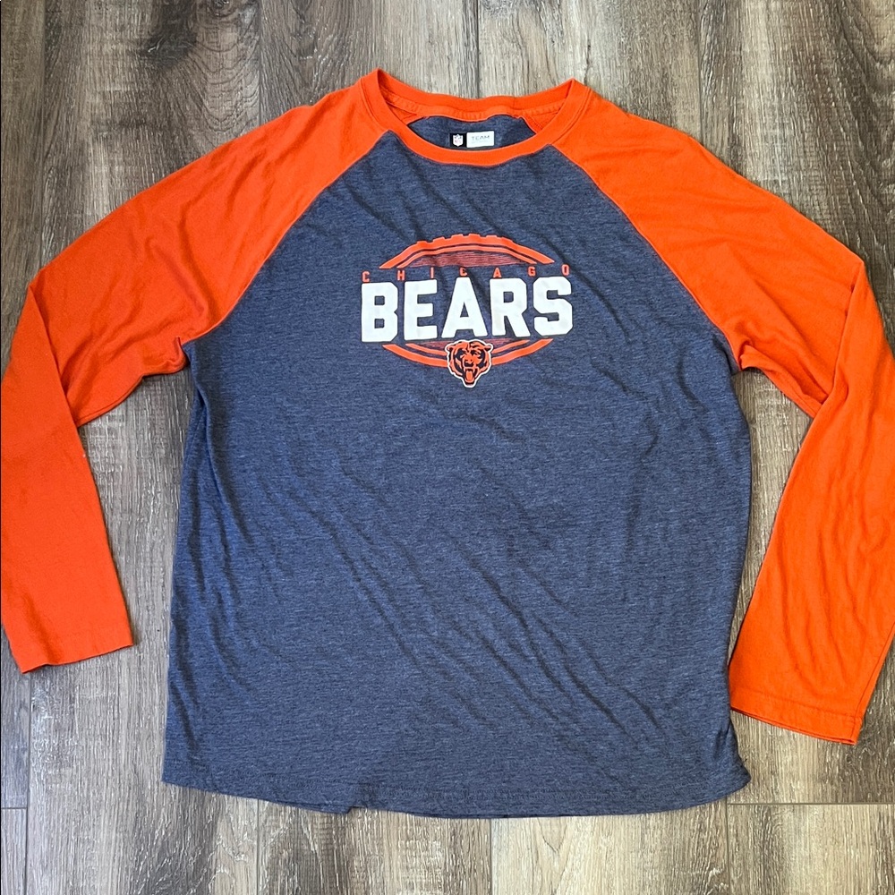NFL Bears Orange and Blue Long Sleeve Shirt